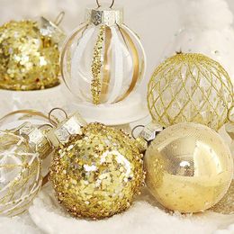 Christmas Decorations Tree Balls Hanging 25pcs Ornaments Glittering Baubles PVC White Gold Set for 221123