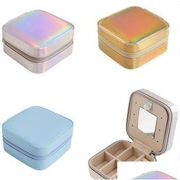 Jewelry Boxes Portable Travel Jewelry Box Waterproof Pu Leather Storage Organizer Case Double Layer Small Boxes For Necklace Ring Br Dhvwf