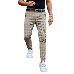 Men's Tracksuits European and American spring summer plaid fashion trend casual thin men's pants M3XL 221122