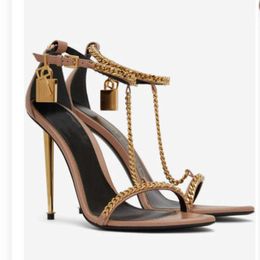 Solid Colour Chain Gold With Simple Pointed Toe Sexy Sandals 0202