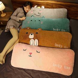 60110Cm Soft Cartoon Animal Cat Rabbit Bear Elephant Plush Pillow Filled Soft Bed Sleeping Pillow Dolls ldren Birthday Gift J220729
