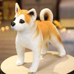 3D Simulation Dog Husky Plush Doll Puppy Hugs Cartoon Akita Dalmatian Plush Dog Photography Props Kids Christmas Gift J220729