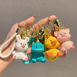 Woollen Little Yellow Duck Key Chain Creative Couple's Schoolbag Dinosaur Pendant Female Exquisite Car