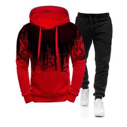 Mens Tracksuits Set Hoodie Sets Men Tracksuit Sportswear HoodiesSweatpant 2 Pieces Autumn Winter Male Warm Clothing Pullover Sweatshirts 221124