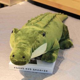 90120Cm Cuddly Animal Real Life Alligator Cuddle Simulation Crocodile Dolls Kawaii Ceative Cushion For ldren Xmas Gifts J220729