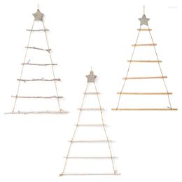 Christmas Decorations Nordic Style DIY Wooden Tree Artificial Fake Ornaments Wall Decoration QX2E