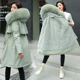 Womens Down Parkas Winter Jacket Women Warm Casual Clothes Long Jackets Hooded Female Fur Lining Thick Mujer Coat 221124