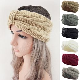 Knitted Knot Cross Headband for Women Autumn Winter Girls Hair Accessories Plush Headwear Elastic Hair Band