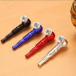 Smoking pipes Aluminum alloy bamboo metal pipe filter screen horn straight portable cigarette holder