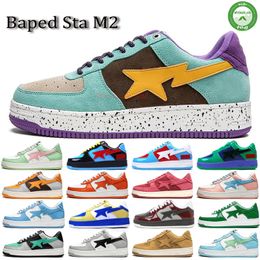 Designer Casual sk8 Bapesta Shoes Grey Black Bapestas Baped SK8 Sta Colour Camo Combo Pink Green ABC Pastel Blue Platform Sneakers Trainers