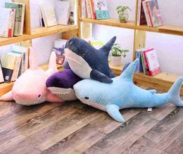 98Cm Cuddles Cuddle Cute Big Shark Kids Pop ldren Toys Boys Pillow Girls Animal Reading Pillow For Birthday Gifts J220729