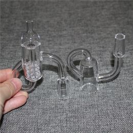 Smoking Diamond Knot Loop Quartz Bangers With Bubbler Carb Cap & Insert Bowl 10mm 14mm 18mm Recycler Knots Quartz Banger Nails For Rigs Bong