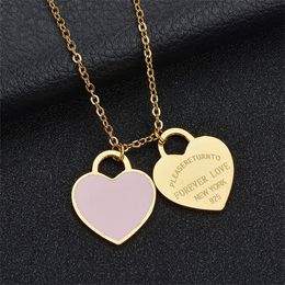 Fashion Designer Necklace Mens Chain Pendant Luxury Silver Rose Gold Heart Necklace Prom Paired Friendship Jewellery Quality Custom Couple Pendants 0QYZ