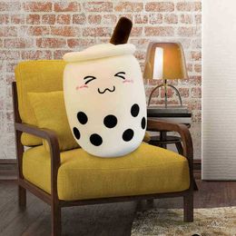 Bubble Tea Family Stuffed Plush Fruits Drink Bottle Milk Tea Pillow For Home Living Room Bedroom Sofa Decor J220729