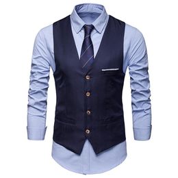 Mens Suits Blazers Classic Formal Business Plus Size Men Solid Colour Suit Vest Single Breasted Waistcoat 221123