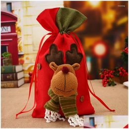 Christmas Decorations Christmas Decorations Santa Claus Snowman Elk Hanging Xmas Tree Ornaments Gift Candy Bag Deocration For Home D Dhtwn