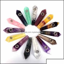 Arts And Crafts Arts And Crafts Gifts Home Garden Natural Quartz Crystal Smoking Pipe Tobacco Pipes Point Wand Cigarette Selling Who Dhkgu