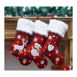 Christmas Decorations Christmas Decorations Santa Claus Gift Socks Led Stocking Year For Kids Tree Ornament Glowing Xmas Decor Drop Dhqgz