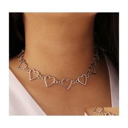 Pendant Necklaces Heart Chain Choker Necklace For Women Collar Goth Necklaces Aesthetic Jewellery Christmas Party Girl Halloween Cho Dhneh