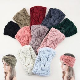 Winter Warmer Ear Knitted Headband Turban For Women Crochet Bow Wide Stretch Solid Hairband Headwrap Hair Accessories