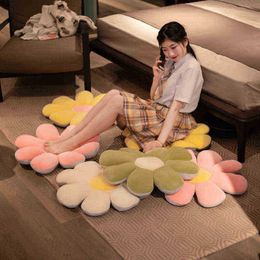 Daisy Plush Plant Plush Cushion Lifelike Sunflower Seat Cushion Down Cotton Filled Yellow Pink Grey Chair Flower Ornamental Cushion J220729