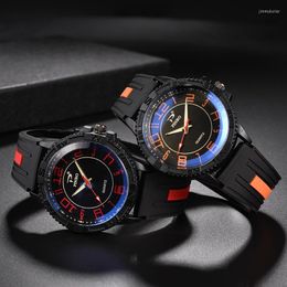 Wristwatches Fashion Sports Racing Men's Watches Top Brand Waterproof Silicone Band Military Outdoor Quartz Wrist Watch Relogio