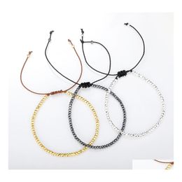 Beaded Est Fashion Minimalist Handmade Boho Strands Bracelet Stone Hematite Beads Bracelets Jewelry Gift Friendship Women Accessorie Dhnq1