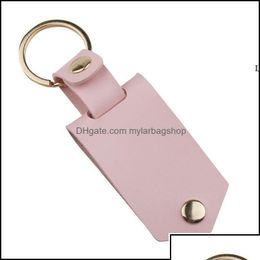 Arts And Crafts Arts And Crafts Gifts Home Garden Diy Sublimation Transfer Po Sticker Keychain For Women Leather Aluminium Alloy Car Dh9Os