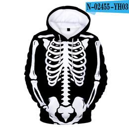 Men's Hoodies Sweatshirts 3D Print Mens Perspective Skeleton Hip Hop Hoodie Sweatshirt Children adult Men women Halloween Harajuku 221124