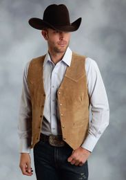 Mens Suits Blazers Suede Slim Singlebreasted Vest Casual Western Denim 221123