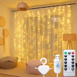 Christmas Decorations 98ft Curtain String Lights Flash Fairy Garland Merry for Home Ornament Xmas 2023 Happy Year 221123