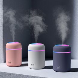 300ML Mini Car Aircare Humidifier USB Aroma Essential Oil Diffuser For Home Cars Ultrasonic Mist Maker with LED Night Lamp