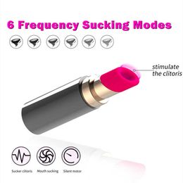 Vibrators Usb Charging Lipstick Vibrator Sex Toys for Women Bullet Clitoris Suck Stimulator g Spot Massage Vibrating Vaginal 1115