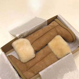 Brand Boots Snow Women's 2022 new type long knee Winter warm fur integrated plush high warmth boots in the