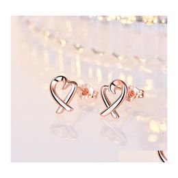Dangle Chandelier Simple Design Sier Colour Hollow Heart Dangle Earrings For Women Brand Fashion Ear Cuff Piercing Drop Earring Gif Dhpuo