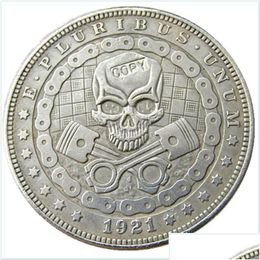 Arts And Crafts Arts And Crafts Hb73 Hobo Morgan Dollar Skl Zombie Skeleton Copy Coins Brass Craft Ornaments Home Decoration Accesso Dhywp