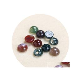 Loose Gemstones 4/6/8/1012/14Mm Gemstone Cabochons Natural Synthetic Stone Beads Fancy Fasper For Earring Necklace Bracelet Drop Del Dhfq2