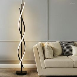 Floor Lamps LED Lamp Post Modern Simple Living Room Study Vertical Creative Spiral Home Decoration Remote Control Standard