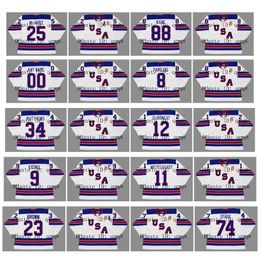 College Hockey Wears 2010 2014 2016 Vintage Team USA Jerseys 25 CHARLIE McAVOY 12 ALEX DeBRINCAT 9 JACK EICHEL 11 CASEY MITTELSTADT 23 DUSTIN BROWN Custom Hockey