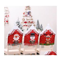 Christmas Decorations Christmas Decorations Year 2022 Santa Claus Hat Chair Er For Home Table Ornaments Navidad Noel Xmas Giftschris Dh5Zf