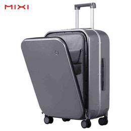 Mixi Patent Design Aluminium Frame Suitcase Carry On Rolling Luggage Beautiful Boarding Cabin Inch M J220707