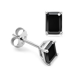 Aleergic Free 925 Sterling Silver White Gold Plated 1CT Black Moissanite Earrings for Men Women for Nice Gift