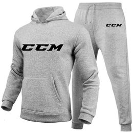 Men's Tracksuits Men CCM Tracksuit Casual 2 Pieces Sets Sweatshirt HoodedSweatpants Print Sportswear Mens Clothes Jogger Sport Suit 221124