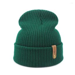 Berets 2022 Unisex Women Hip-hop Knitted Soft Warm Hat Ski Hood Fashion Winter Plain Borderless Fluorescent Color Thread Skullie Beanie