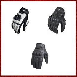 ST566 Motorcycle Gloves Black Racing Genuine Leather Motorbike White Road Racing Team Glove Men Summer Winter