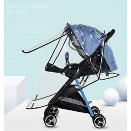 Stroller Parts Universal Rain Cover For Strollers Protect From Sun Dust Snow Straight/U-Shape Toddler S/L Bug Wind Ventilation