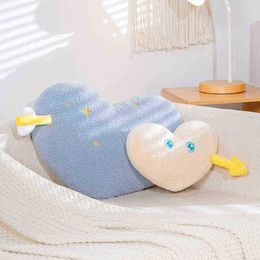 1Pc 60Cm Kawaii Ins Heart Shaped Cushion Plush Toys ldren Doll Soft Cushion Sofa Ornamental Cushion Girls Birthday gift Home Decor J220729
