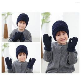 Berets Adorable 1 Set Practical Children Winter Knitted Hat Mittens Light Weight Warm Cap Soft Texture For