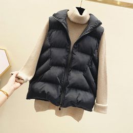 Women's Trench Coats Vest Jackets Puffer Winter Clothes Short Cotton Thicken Warm Casual Loose Korean Oversized Outerwear Ladies