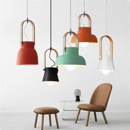 Pendant Lamps Modern Nordic Lights Retro Lamp Industrial Hanging Wood Dining Living Room Home Decor Light Fixture E27